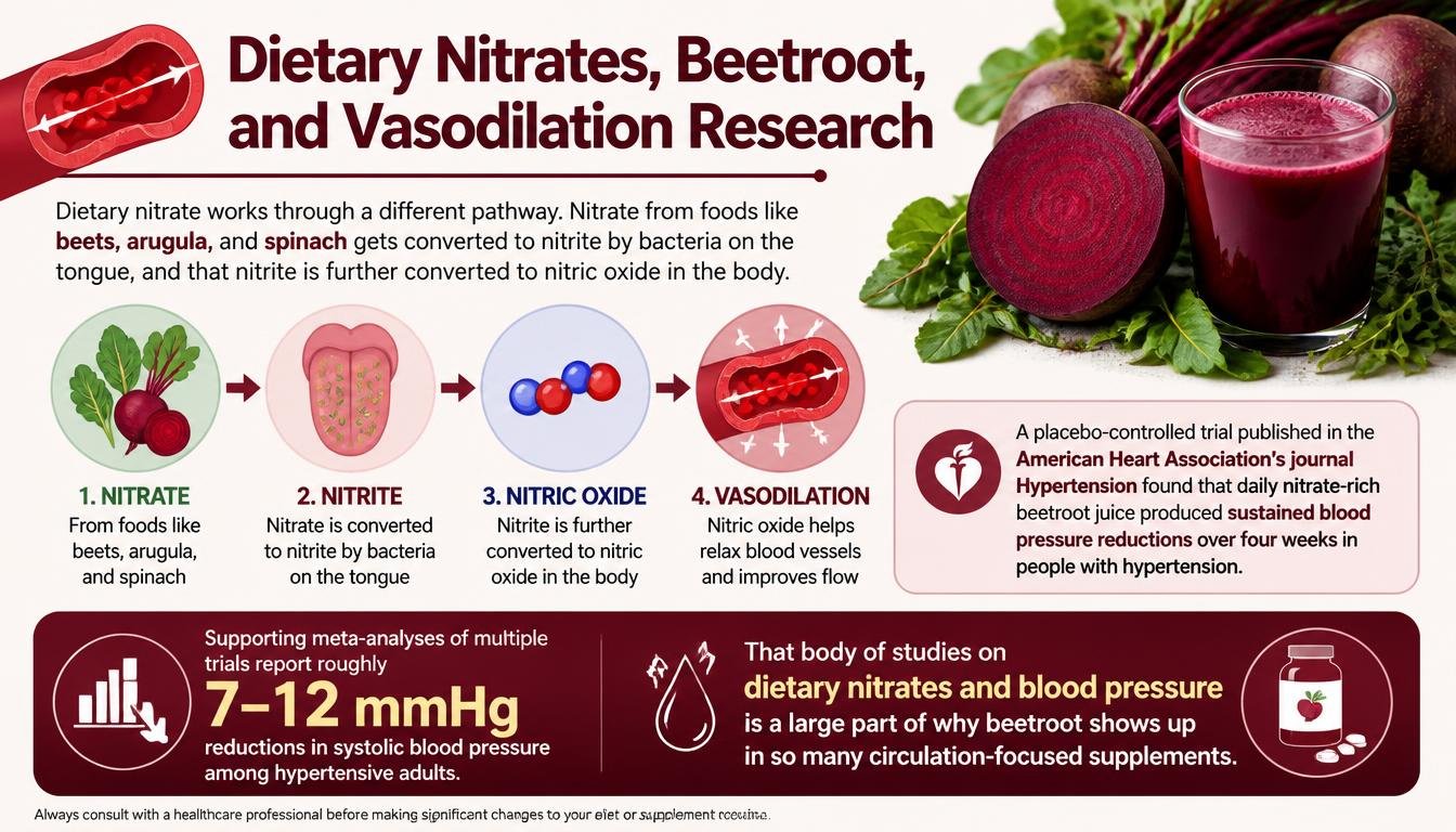 Dietary Nitrates, Beetroot, and Vasodilation Research